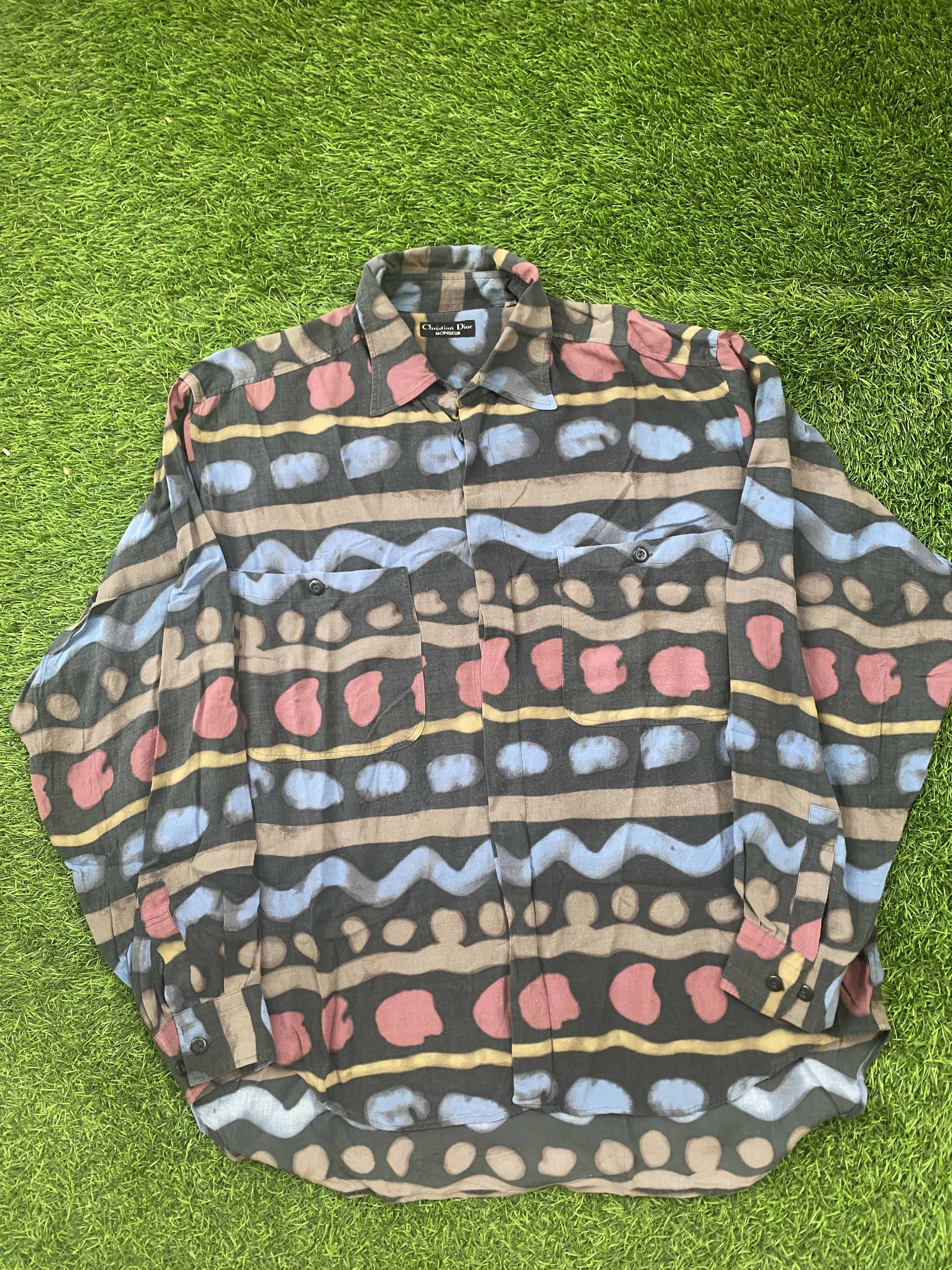 Christian Dior Monsieur Vintage Christian Dior Abstract Longsleeve Shirts Size US L / EU 52-54 / 3 - 1 Thumbnail