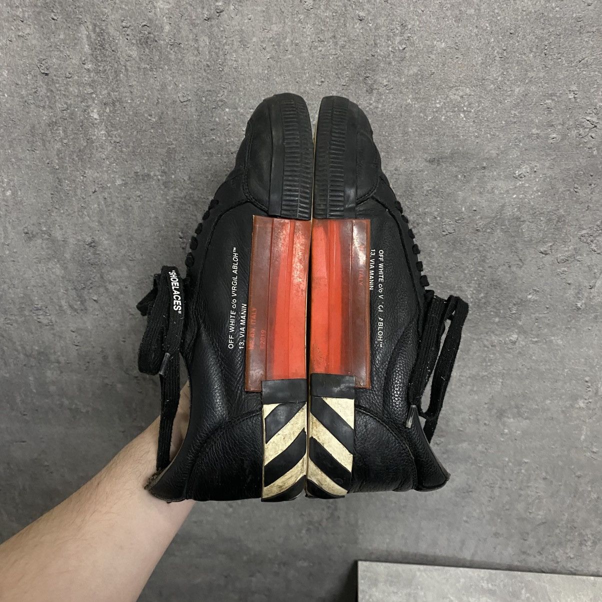 Off-White Off White Vulcanized Leather Arrows Low Top Black Sneakers Size US 11 / EU 44 - 8 Thumbnail