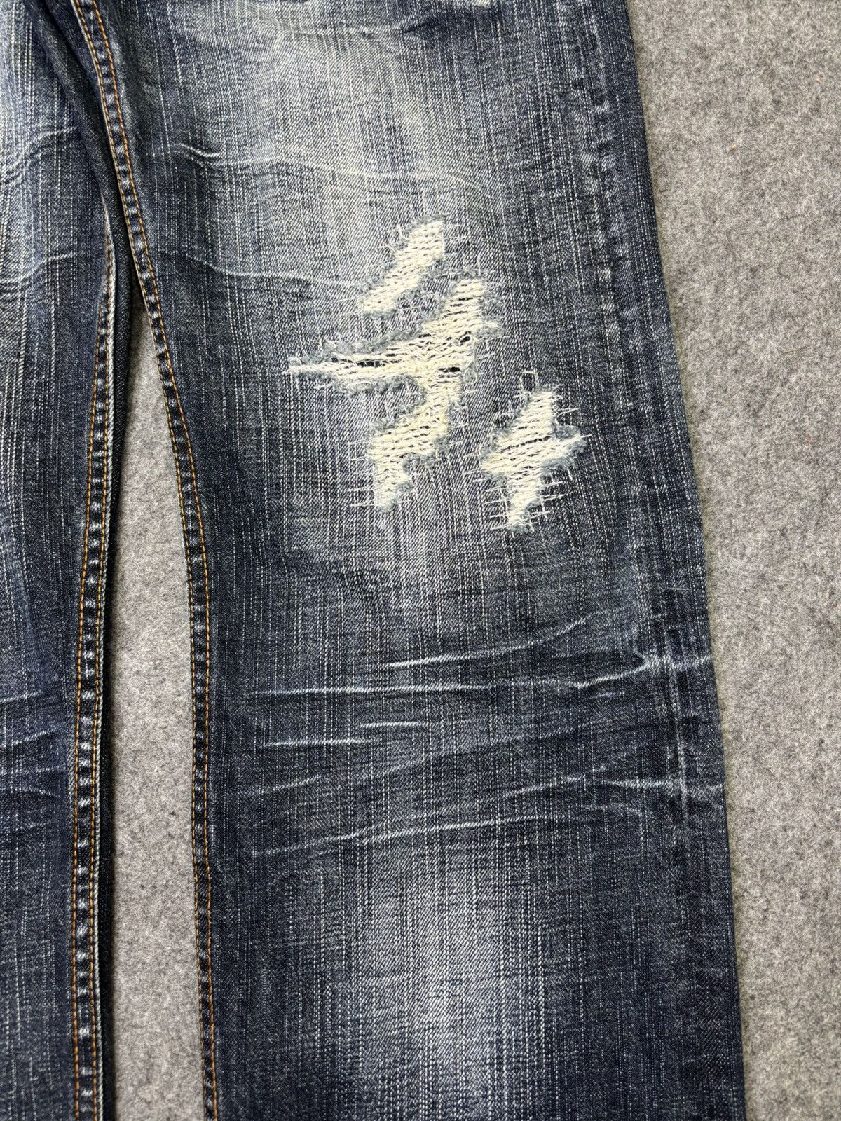 Japanese Brand 💥Insane Artisanal Sorridere Distressed Denim F782 Size US 33 - 5 Thumbnail
