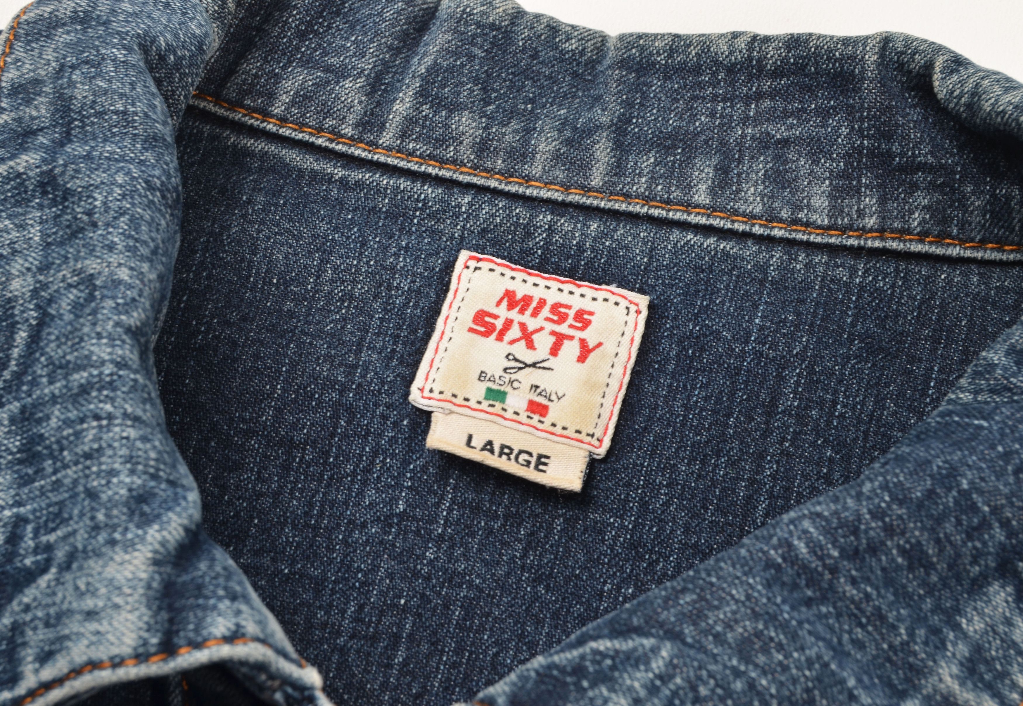 Miss Sixty Vintage Miss Sixty Y2K Faded Denim Trucker Jacket Size L / US 10 / IT 46 - 9 Thumbnail