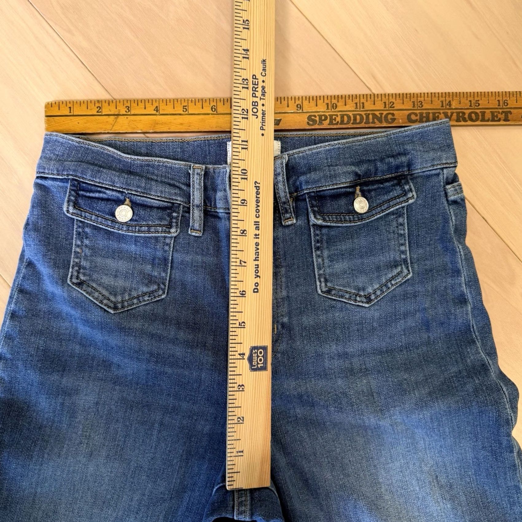 Frame Frame Le Slim Palazzo Jeans Women's 28 Blue High Rise Wide Leg Denim Medium Wash Jeans Size 28" / US 6 / IT 42 - 7 Thumbnail
