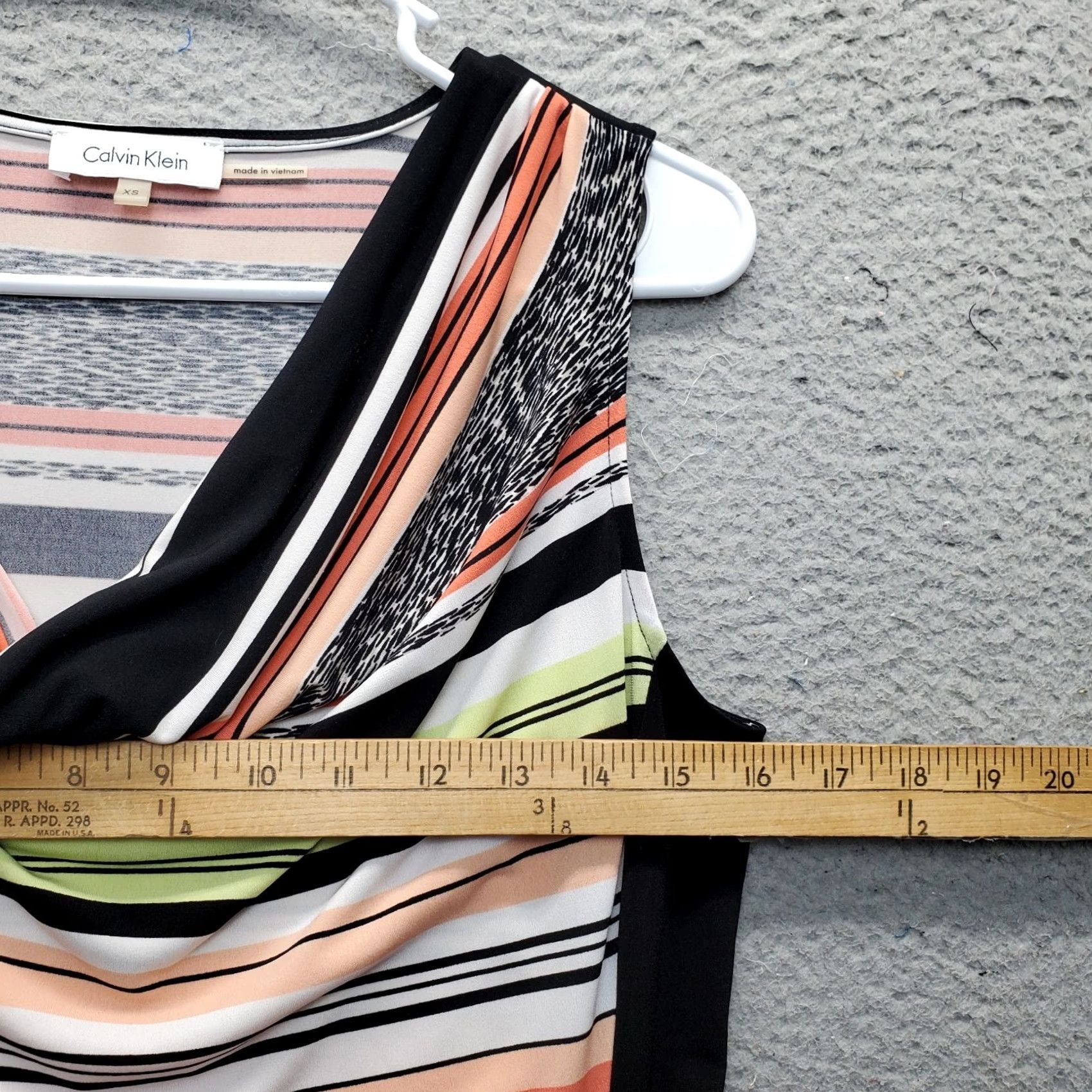 Calvin Klein Calvin Klein Tank Top Womens XS Multicolor Striped Stretch Sleeveless Cowl Neck Shirt Womens XS Multicolor Striped Tank Size XS / US 0-2 / IT 36-38 - 6 Thumbnail