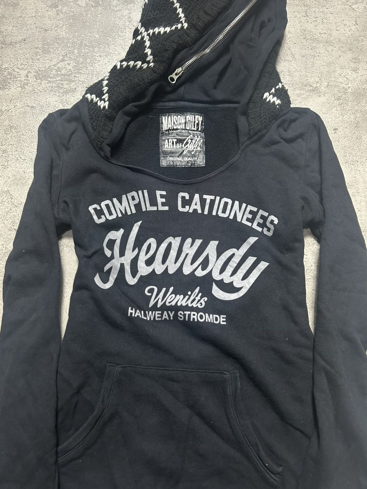 Japanese Brand 2000s Maison Gilfy - Vkei Style Black Double Hoodie Size S / US 4 / IT 40 - 3 Thumbnail