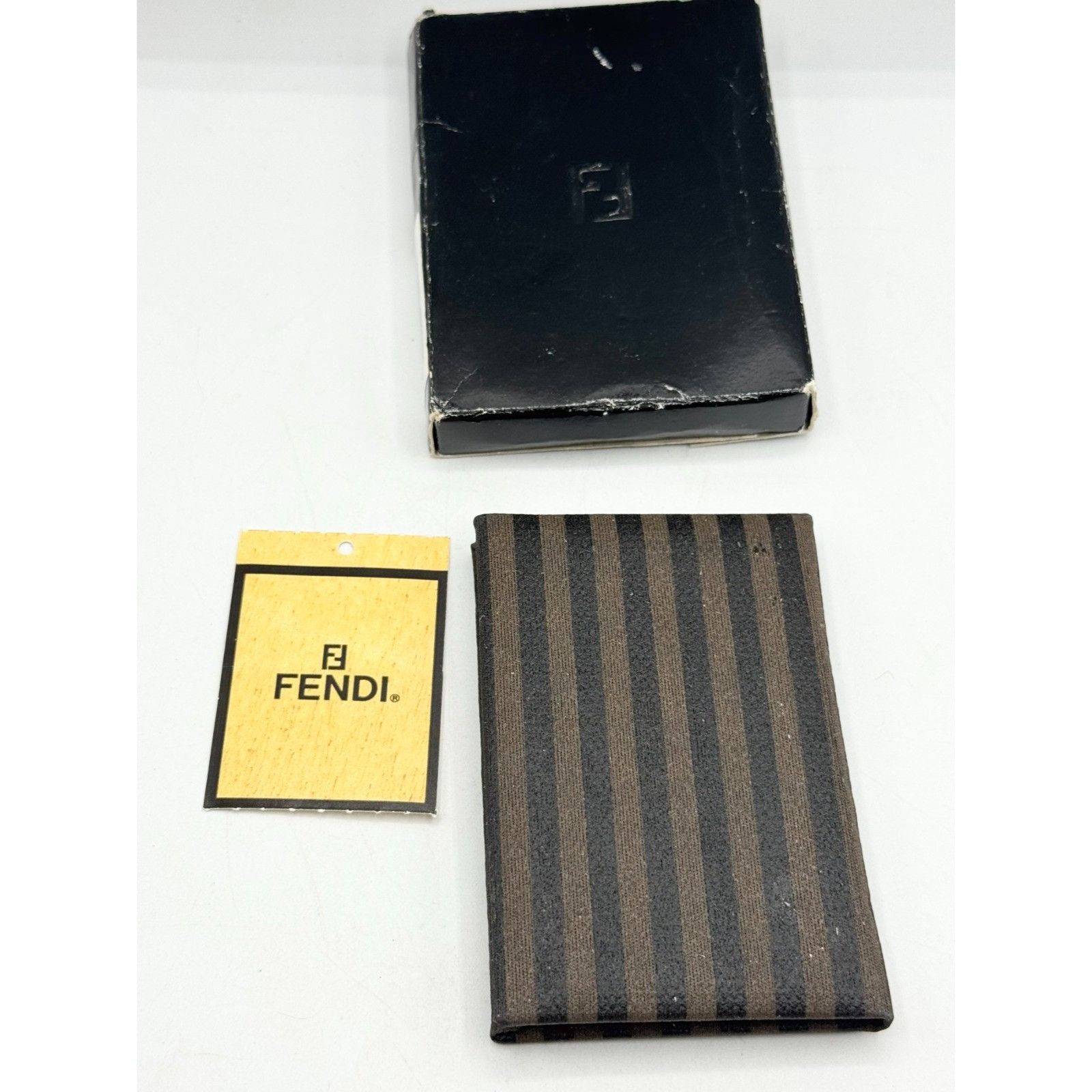 Fendi Vintage Fendi Leather Pequin stripe Address Book in Box NWT Size ONE SIZE - 8 Thumbnail