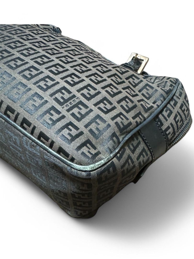 Fendi Fendi - Shoulder Bag Zucchino Pattern Black Brown Handbag Size ONE SIZE - 4 Thumbnail