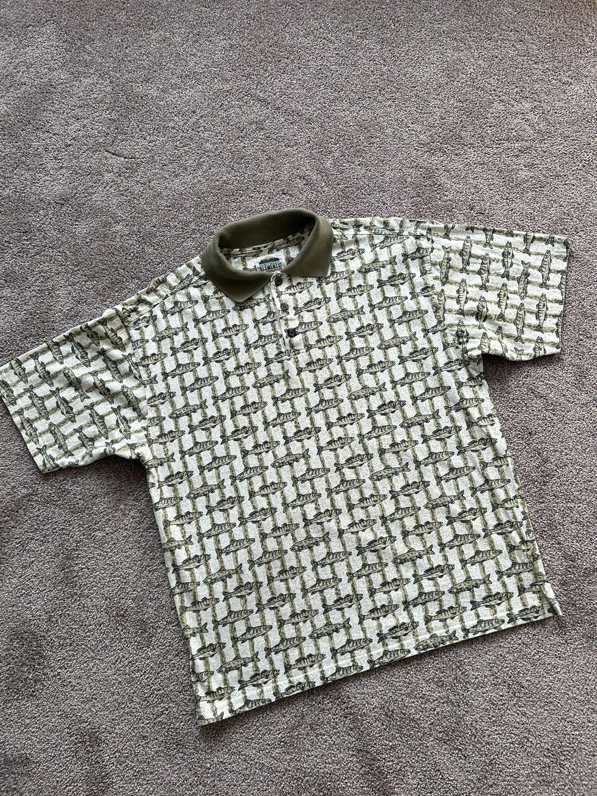 Vintage Vintage Northern Elements All Over Fishing Polo Tee Size US L / EU 52-54 / 3 - 2 Thumbnail