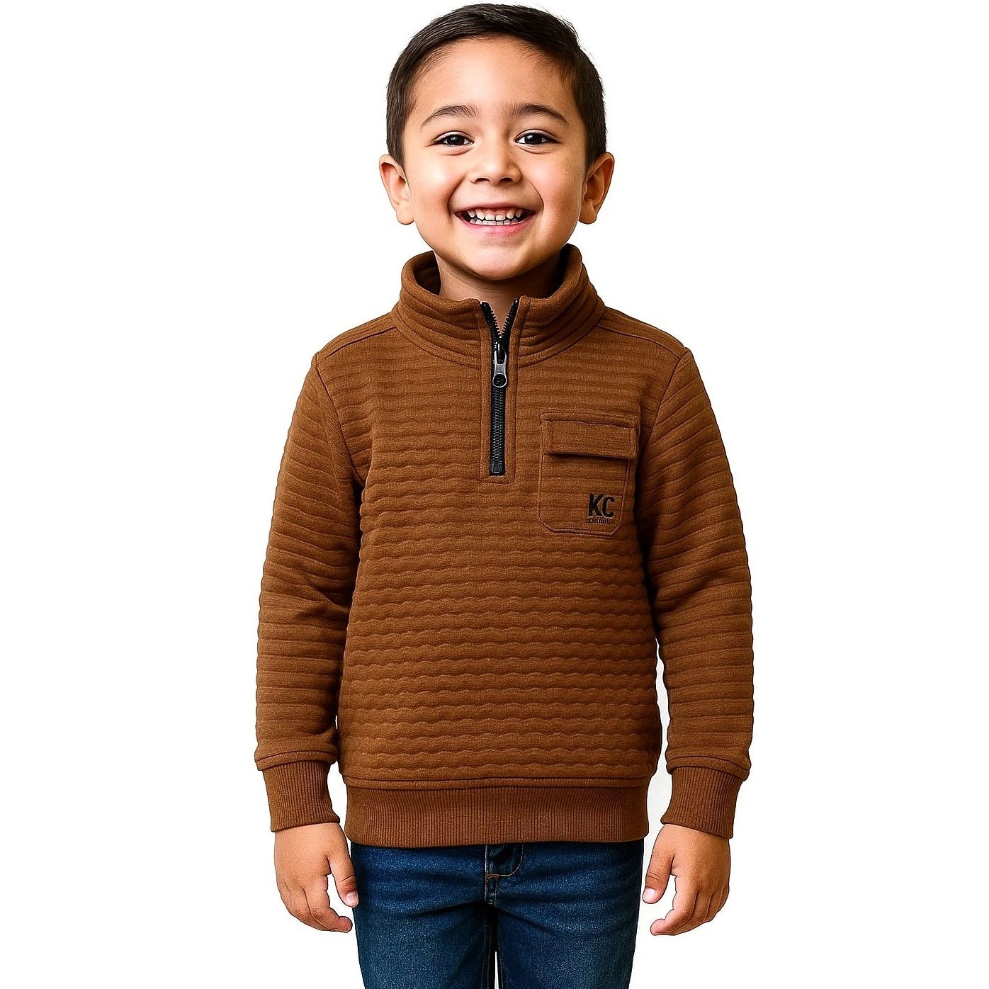 Kenneth Cole Kenneth Cole Brown Quarter Zip - Kids Size - 5 Size XXS / US 00 / IT 34 - 1 Thumbnail