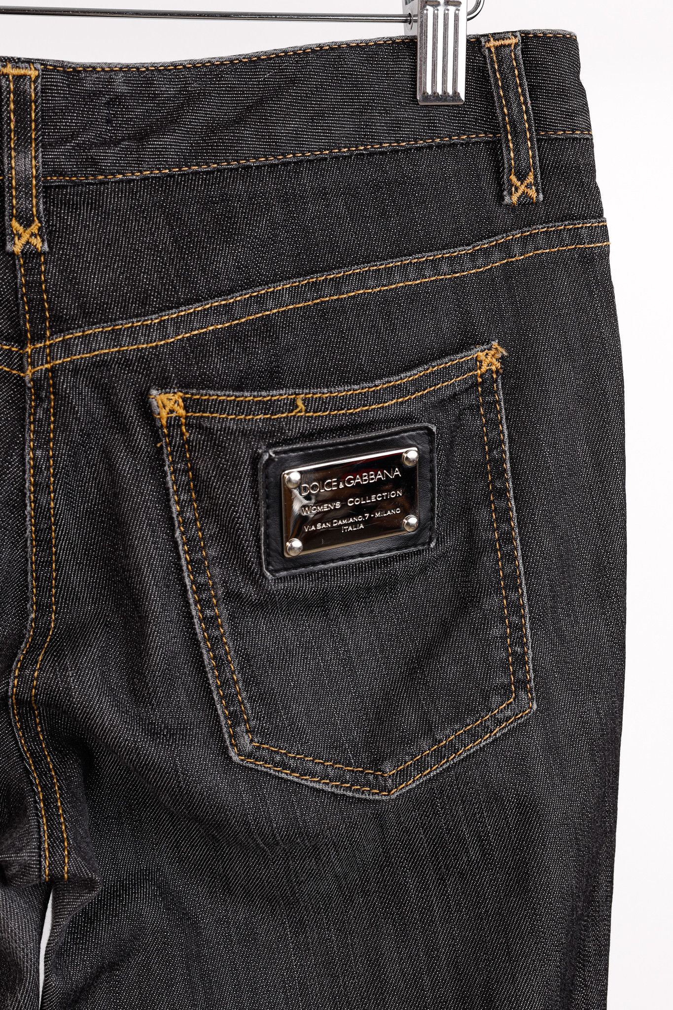 Dolce & Gabbana Dolce & Gabbana Charcoal Straight-Leg Logo Plaque Jeans Size 28" / US 6 / IT 42 - 7 Thumbnail