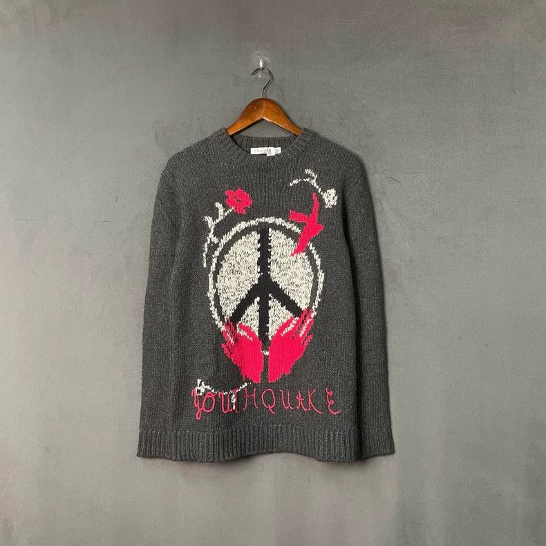 Dior Gray peace dove graffiti sweater