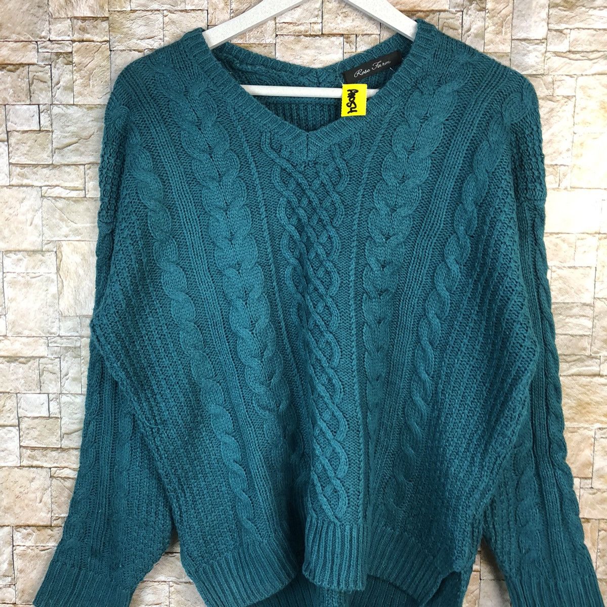 Aran Isles Knitwear × Homespun Knitwear × Japanese Brand Rose Farm Green Knitwear #A1054 Size M / US 6-8 / IT 42-44 - 5 Thumbnail