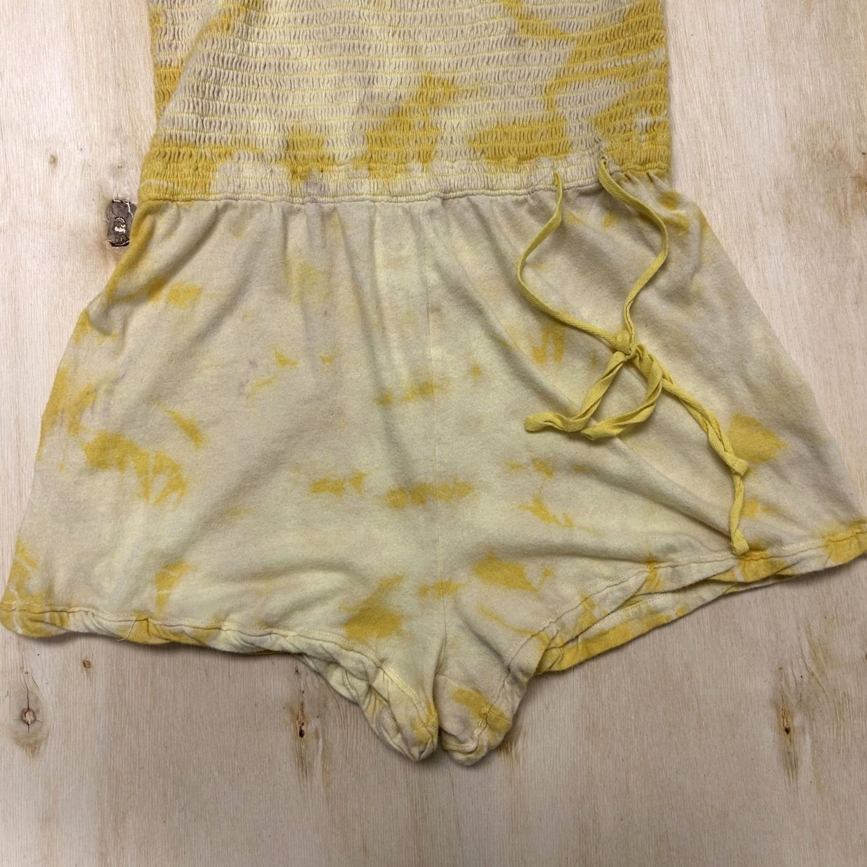 Free People Free People Intimately Romper Womens M Medium Yellow Tie Dye Smocked One Piece Size 32" / US 10 / IT 46 - 3 Thumbnail