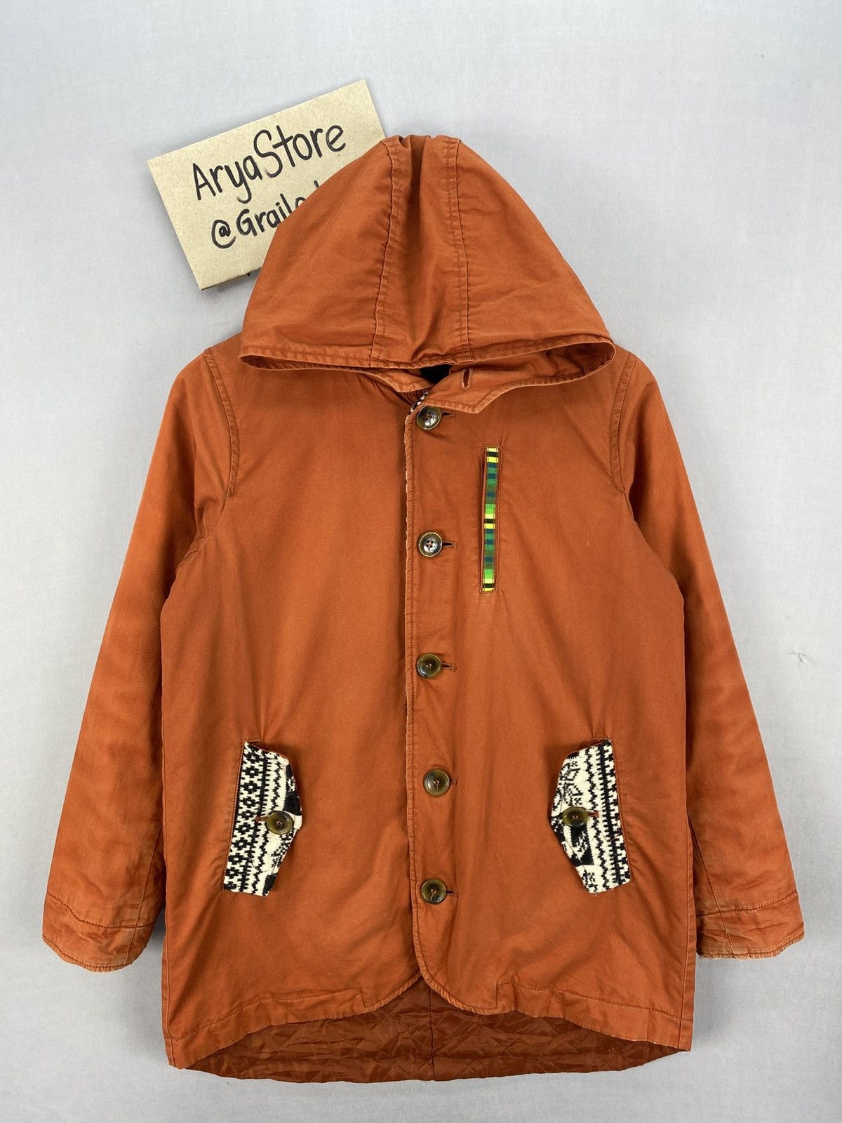 Japanese Brand Titicaca Navajo Native Long Jacket With Hoodie Size M / US 6-8 / IT 42-44 - 1 Thumbnail