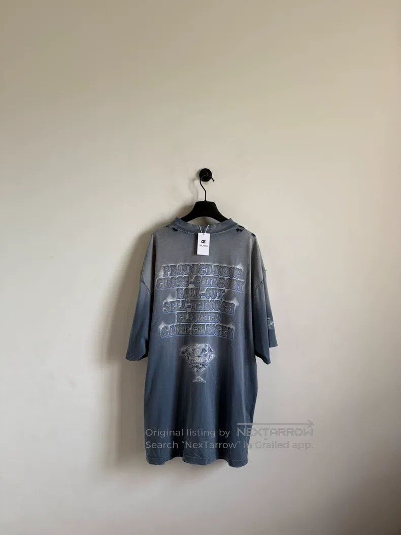 Balenciaga Balenciaga Diamond Letter Printed Short Sleeve Haze Blue Size US L / EU 52-54 / 3 - 2 Thumbnail