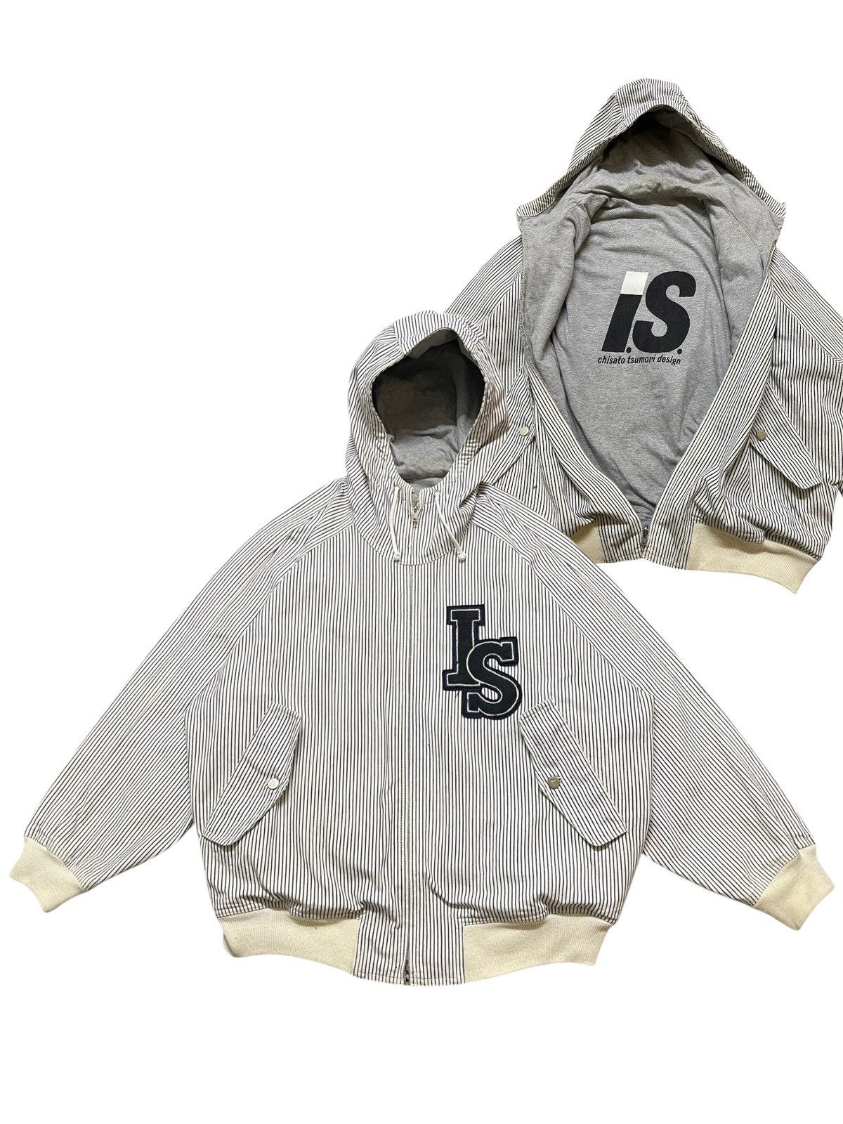 Issey Miyake 💥Rare💥 Vintage 80s Issey Miyake Denim Bomber Reversible Logo Size US L / EU 52-54 / 3 - 1 Thumbnail