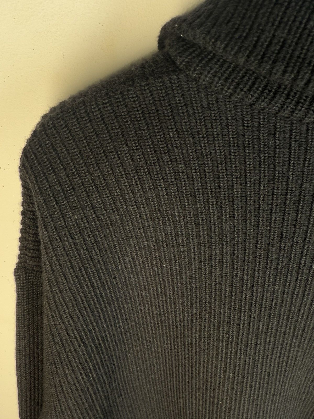 Yves Saint Laurent Black YSL Sweater Zip Knit Heavy Vintage Quarter Zip 90s Size US L / EU 52-54 / 3 - 10 Thumbnail
