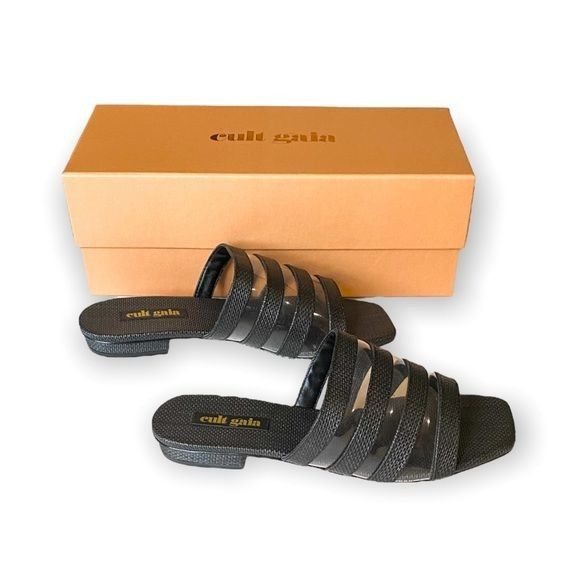 Cult Gaia New in Box, Cult Gaia Sarelle Flat Sandals, Black, Size 37EU Size US 7 / IT 37 - 4 Thumbnail