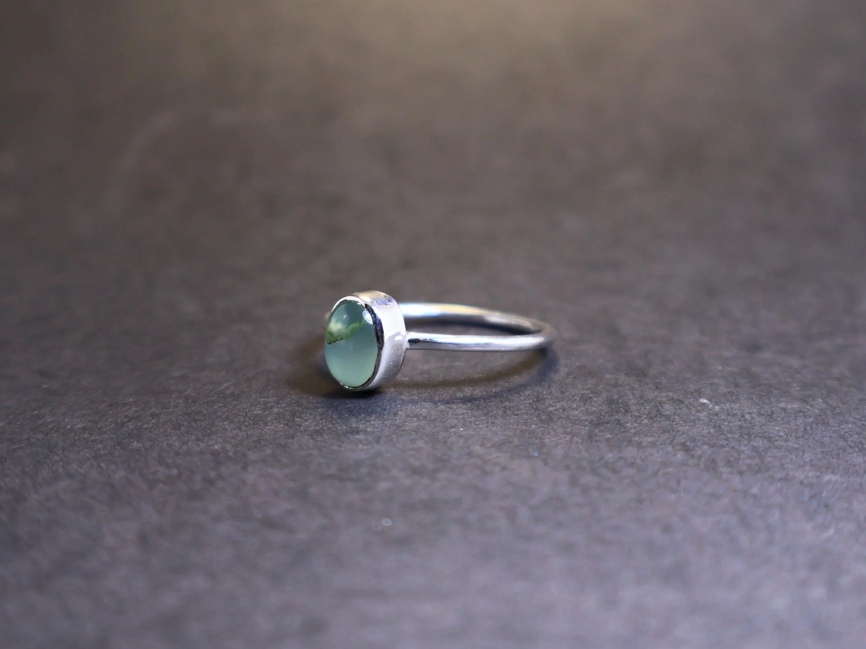 Handmade Aqua Chalcedony Ring, Handmade Ring, Sterling Silver Ring, Size ONE SIZE - 3 Thumbnail