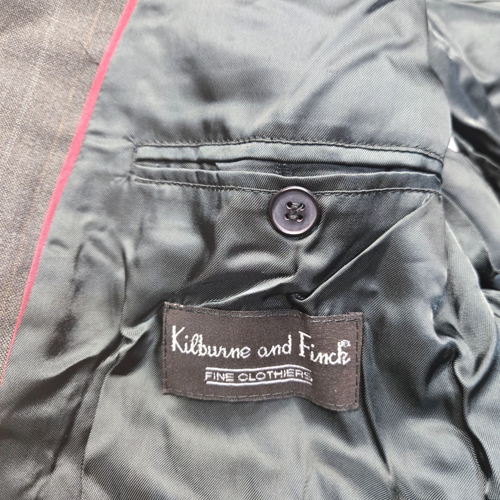Vintage Kilburne and Finch Blazer Jacket Coat Black 2 Button Adult Men's Size 46R Size 46R - 4 Thumbnail