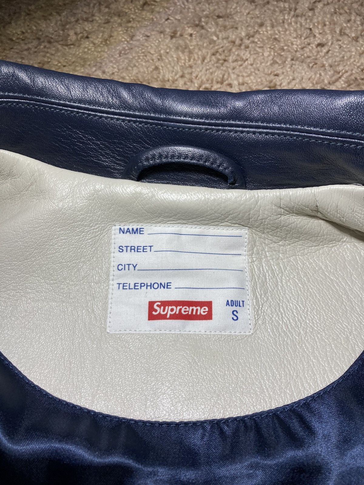 Supreme New SS18 Supreme Studded Arc Logo Leather Jacket Blue 2018 Size US S / EU 44-46 / 1 - 4 Thumbnail