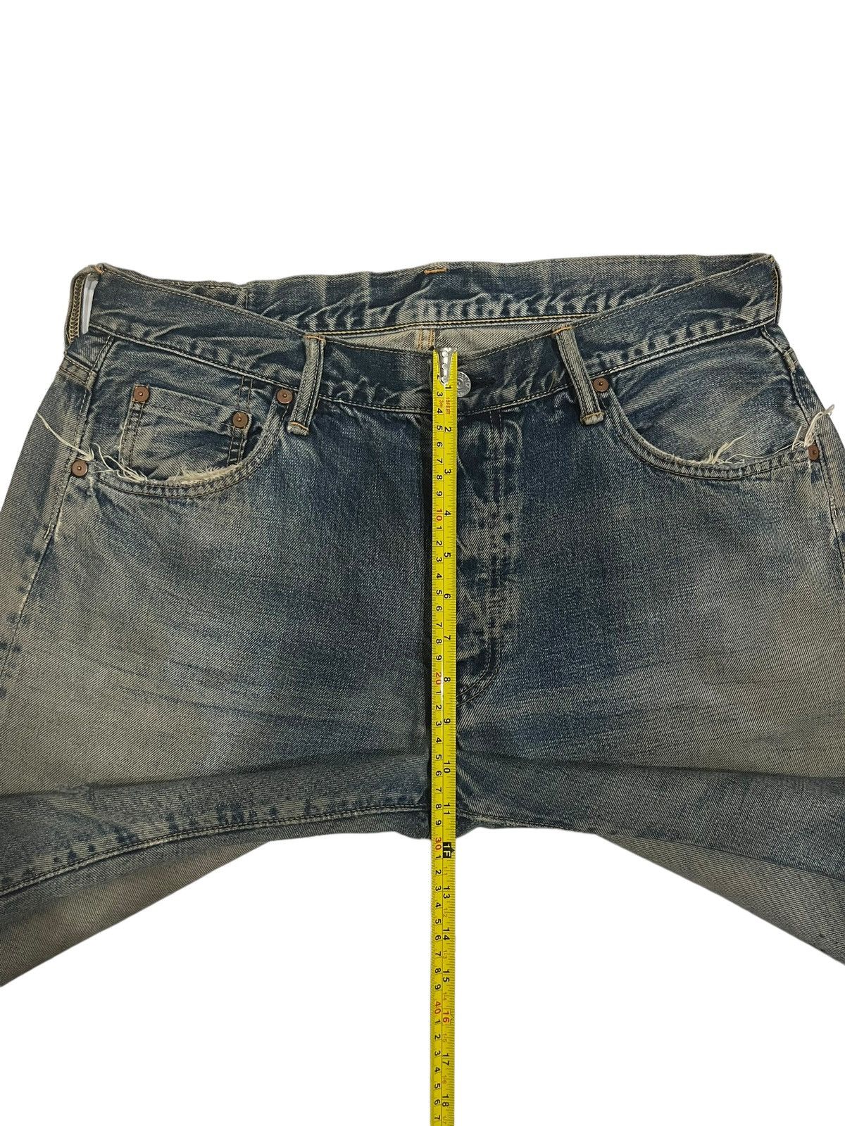 Japanese Brand × Johnbull × KOJIMA GENES Vintage Japanese Brand Sewing Chop Distressed Redline Jorts Size US 34 / EU 50 - 17 Thumbnail