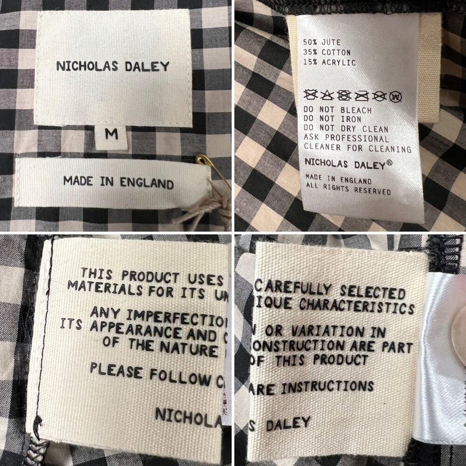 Nicholas Daley Nicholas Daley Two Pocket Gingham Cotton Shirt M NWT Size US M / EU 48-50 / 2 - 3 Thumbnail