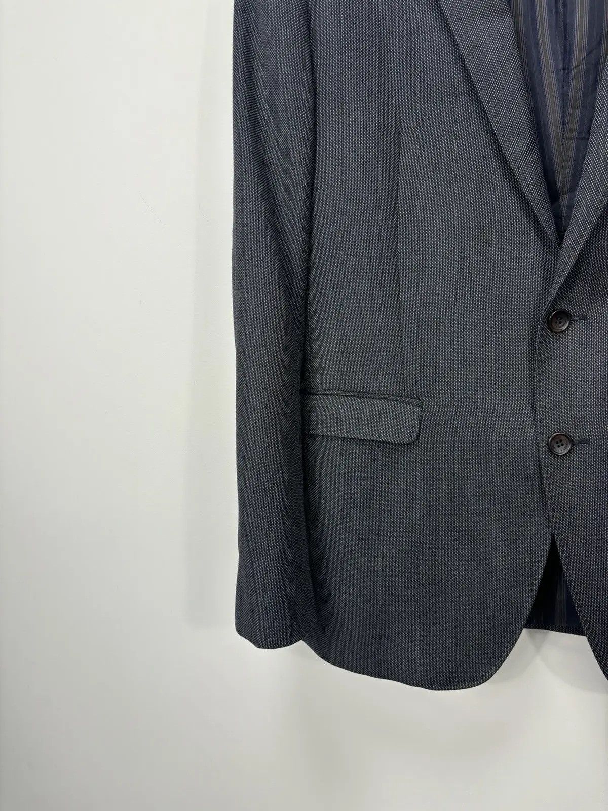 Dolce & Gabbana × Vintage Vintage Dolce & Gabbana Birdseye Pattern Wool Blazer Jacket Size 42R - 5 Thumbnail