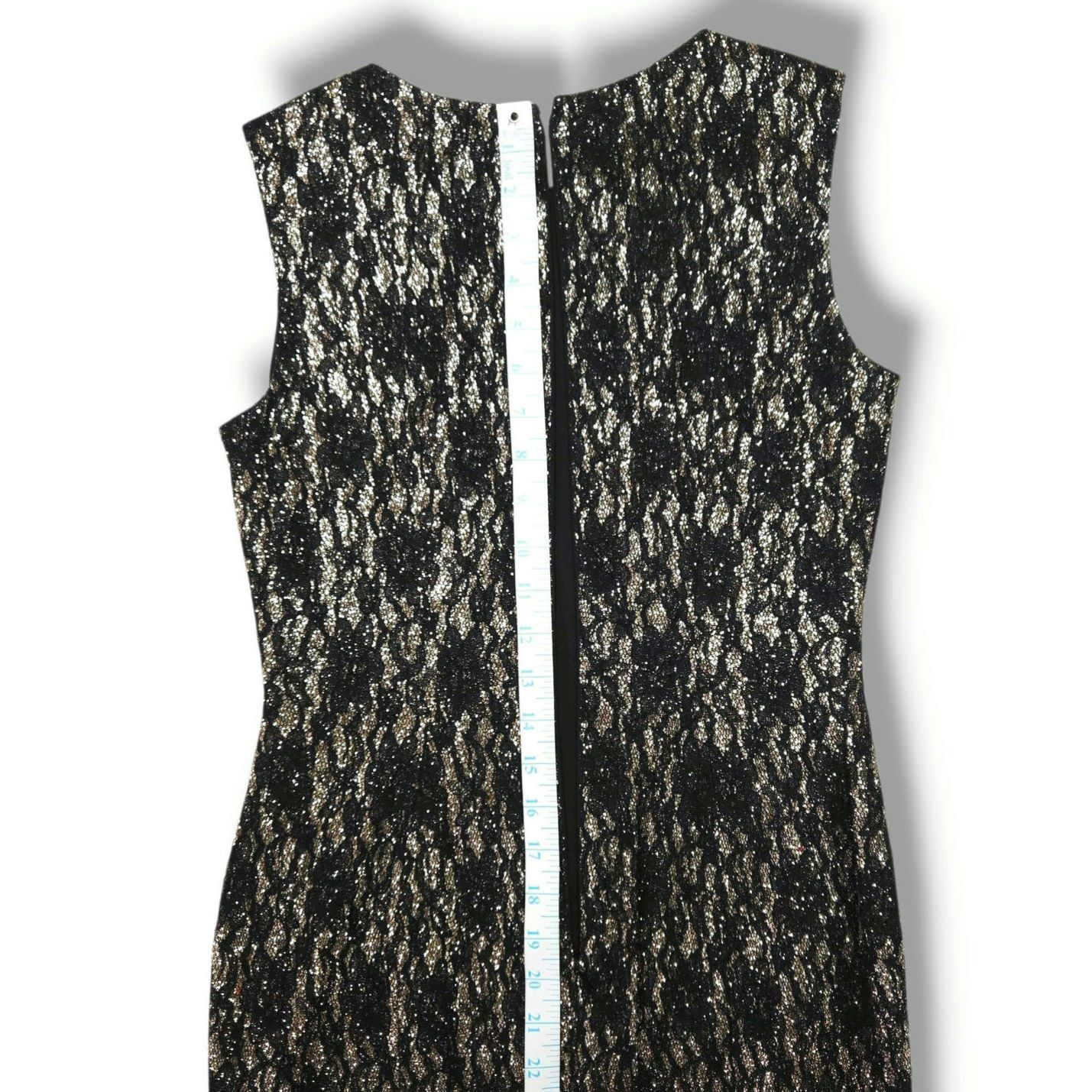 Other Tahari Arthur Levine Gold Black Lace Sheath Dress 2P Petite Size XS / US 0-2 / IT 36-38 - 7 Thumbnail