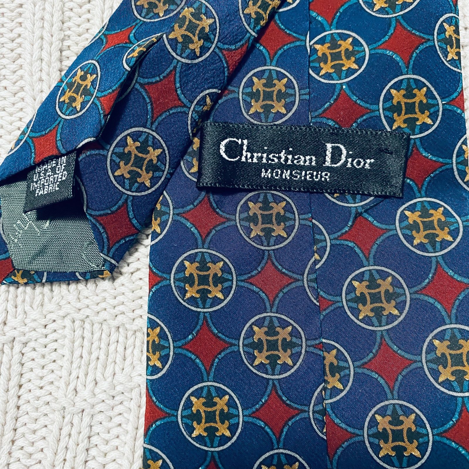 Dior Dior blue circle pattern silk tie Size ONE SIZE - 3 Thumbnail