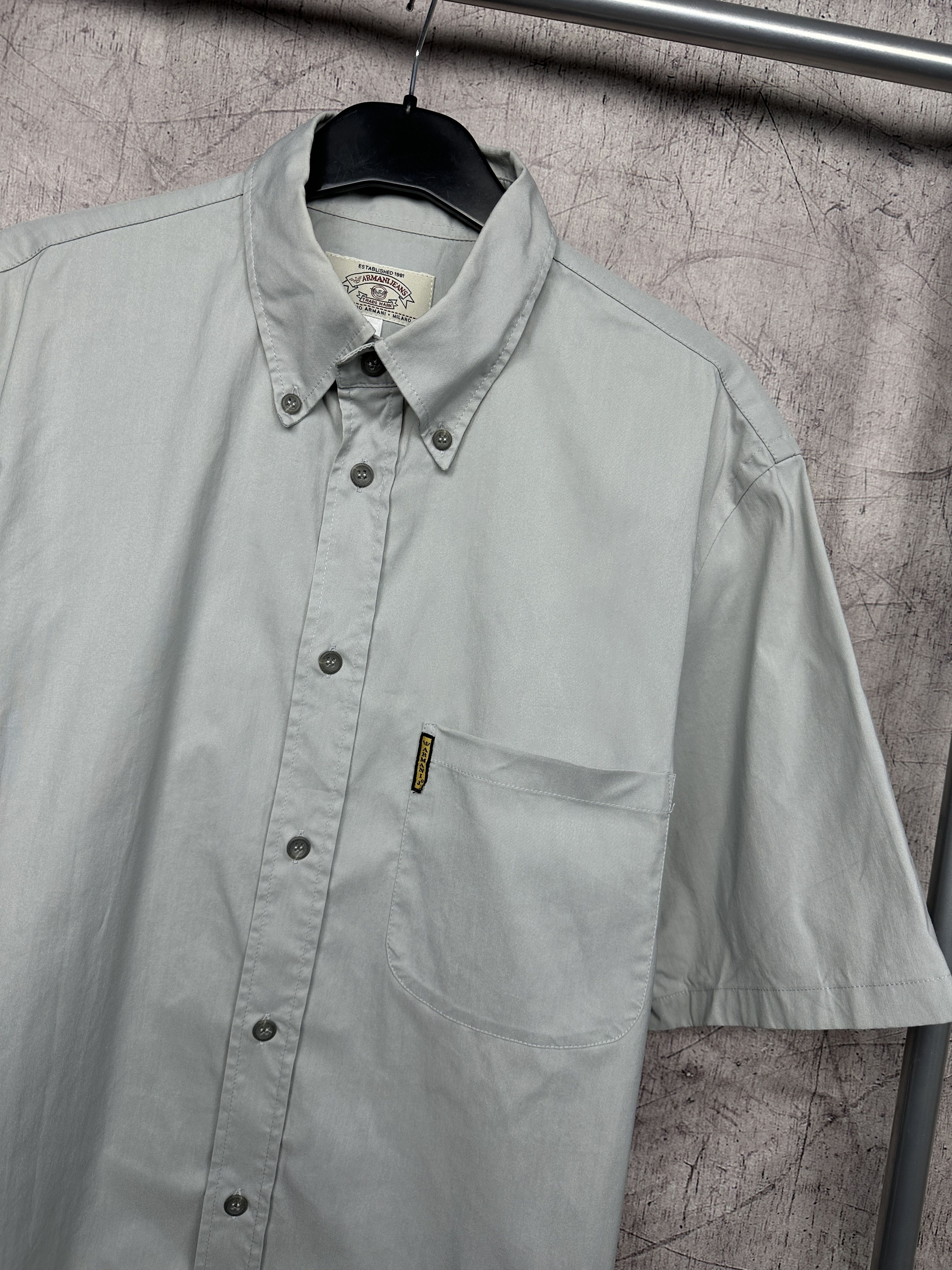 Armani Armani Jeans 90s Vintage Mens Short Sleeve Shirt Size US L / EU 52-54 / 3 - 2 Thumbnail