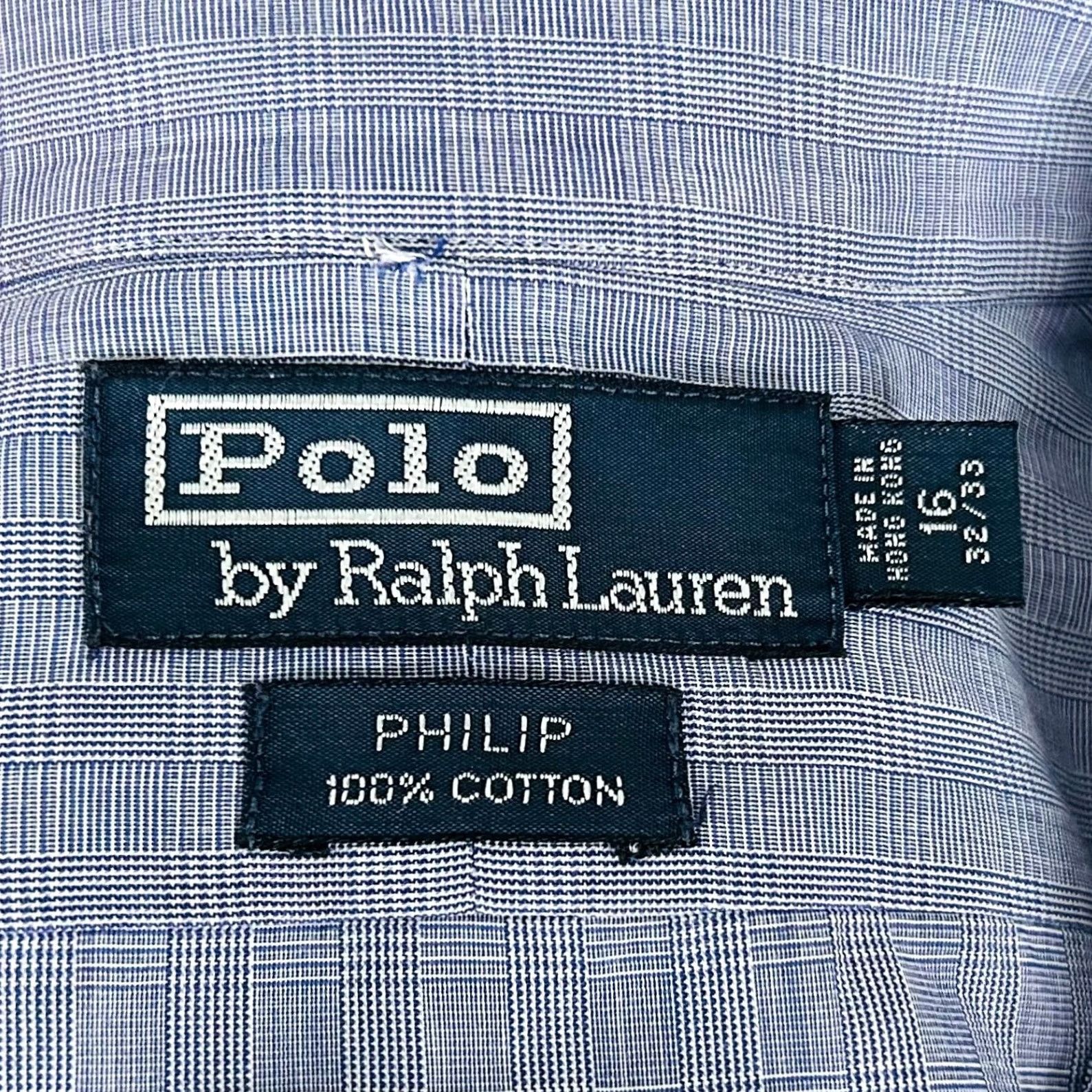 Polo Ralph Lauren Polo Ralph Lauren Dress Shirt Blue Glen Plaid Cotton 16 32/33 Vintage Philip Size 42R - 3 Thumbnail