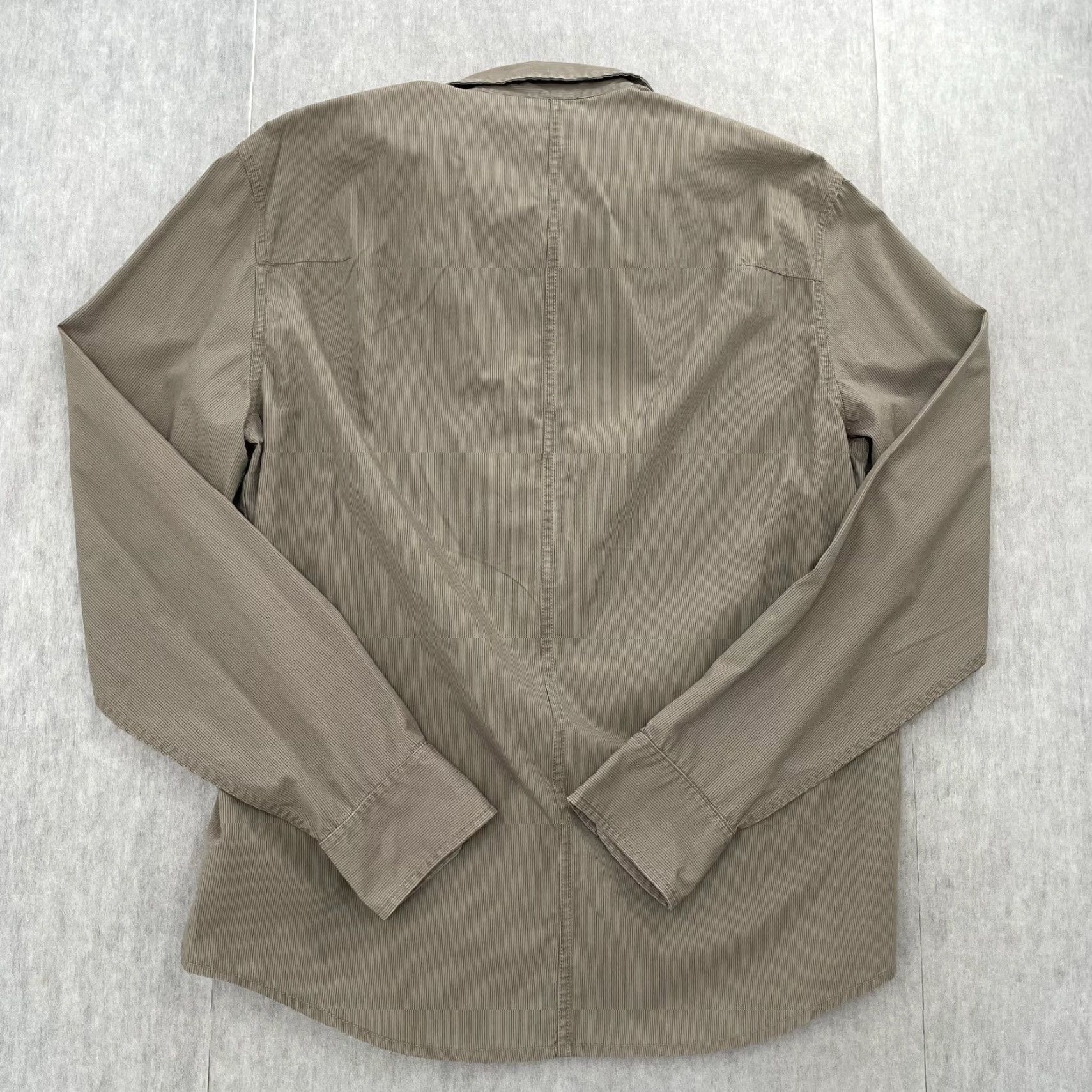 Armani Exchange Armani Exchange Shirt Adult Medium Tan Button Up Long Sleeve Zip Pocket Mens M Size US M / EU 48-50 / 2 - 2 Thumbnail