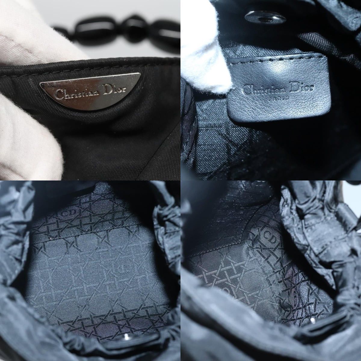 Dior DIOR Maris Pearl Hand Bag Nylon Black Silver Size ONE SIZE - 11 Thumbnail