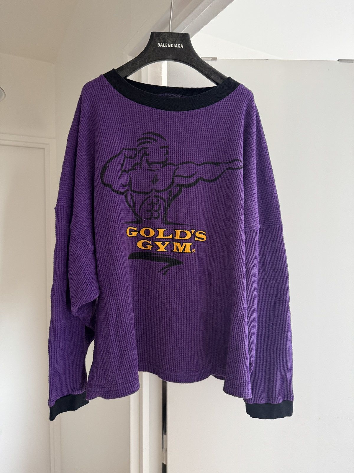 Vintage *RARE* GOLD’S GYM 80s VINTAGE BODYBUILDING THERMAL TEE Size US L / EU 52-54 / 3 - 1 Thumbnail