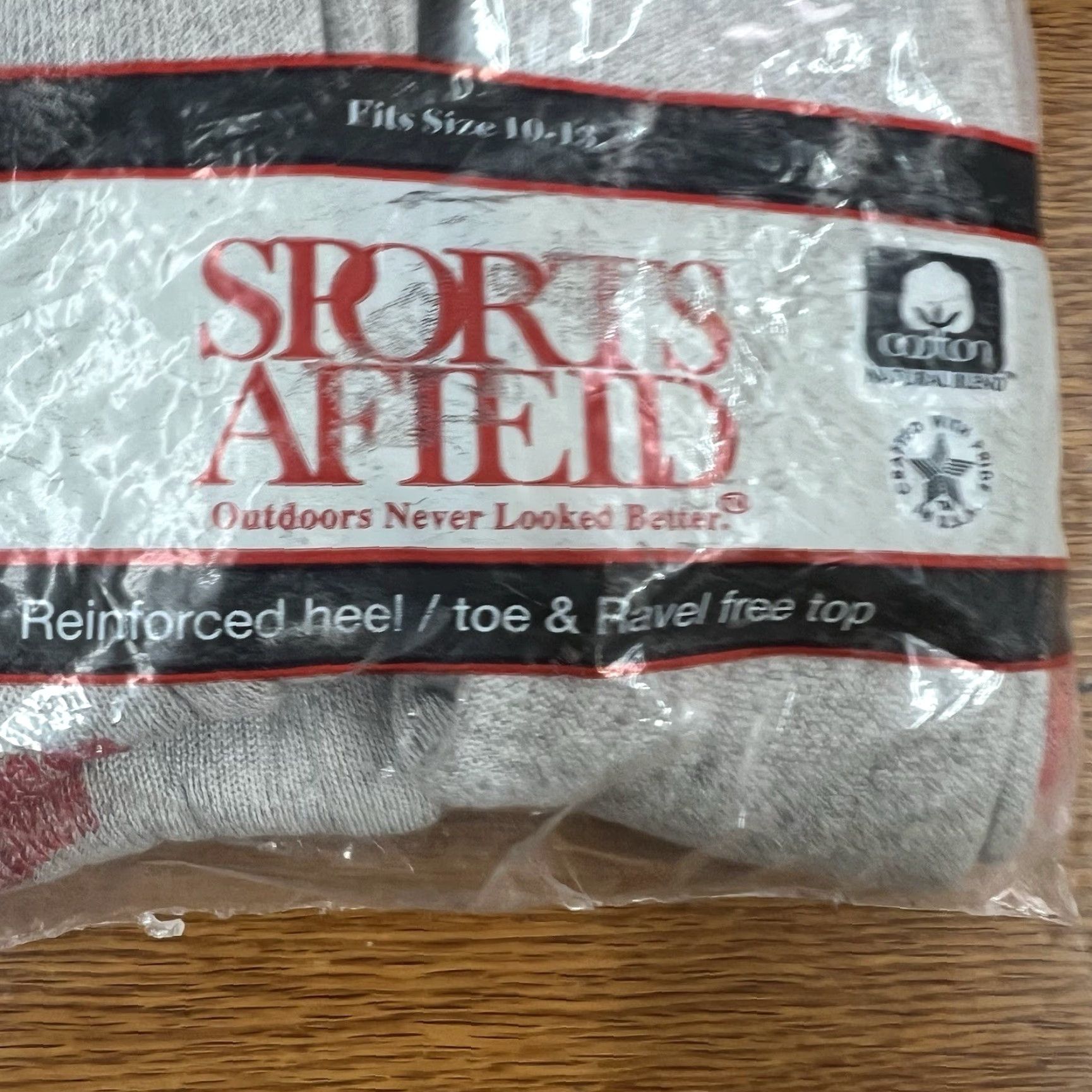 Vintage Sports Afield Sock Men’s 4 Pr Reinforced Toe & Heel Calf Eyes Mid Calf Grey/Red 10-13 Outdoor Socks Mens Shoes? Size ONE SIZE - 2 Thumbnail
