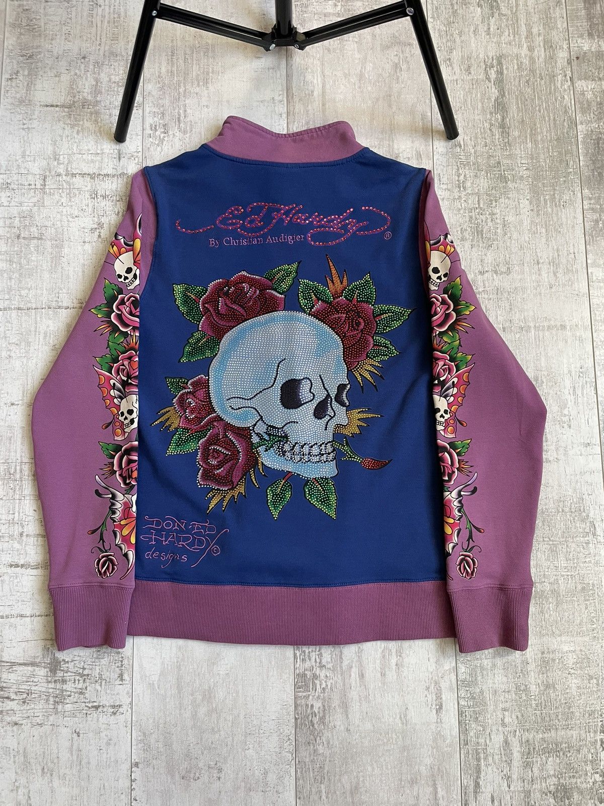 Ed Hardy Vintage Y2K Ed Hardy By Christian Audigier 00’s Zip Sweater Size XL / US 12-14 / IT 48-50 - 1 Thumbnail