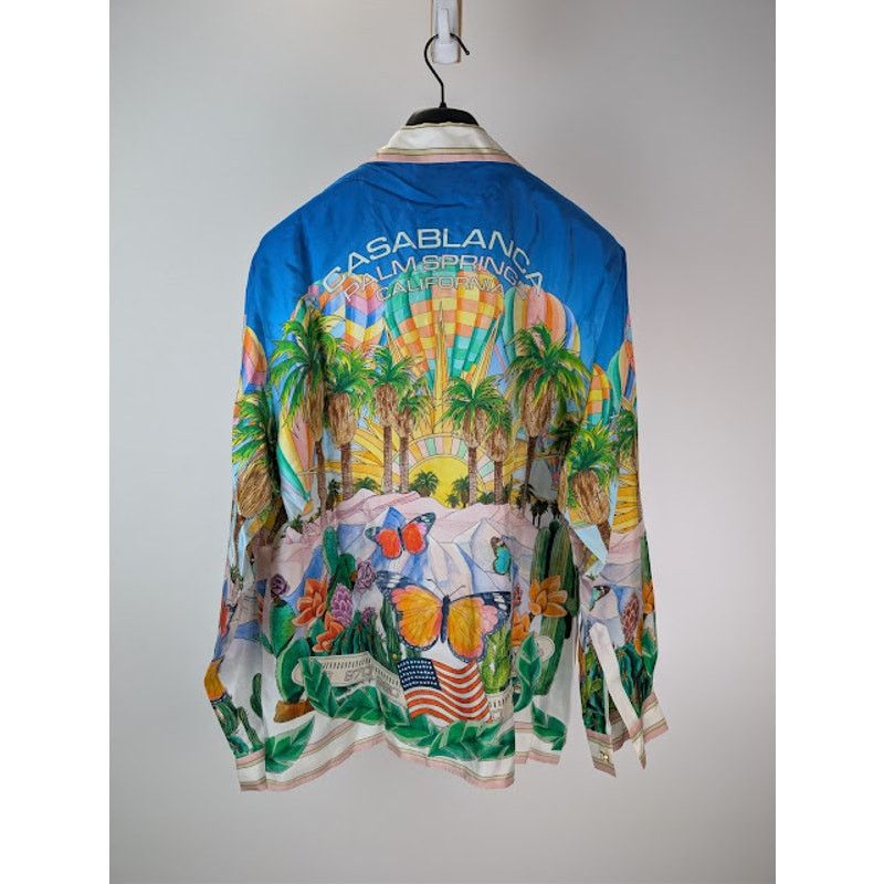 Casablanca o1rshd1 Silk Long Sleeve Cuban Collar Shirt in Psychedelic Size US XL / EU 56 / 4 - 16 Thumbnail