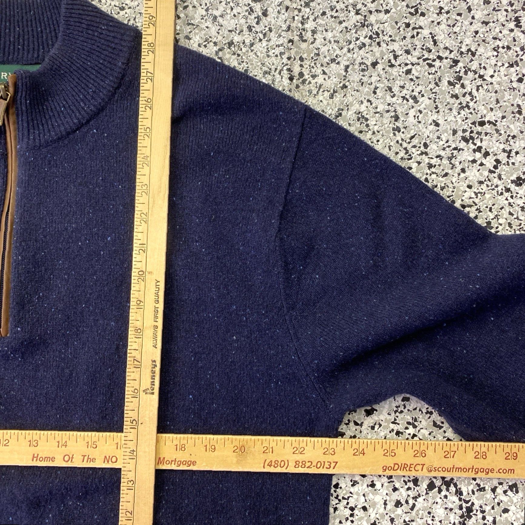 Orvis Orvis Sweater 1/4 Zip Pullover Wool Blue Mens Large Size US L / EU 52-54 / 3 - 3 Thumbnail