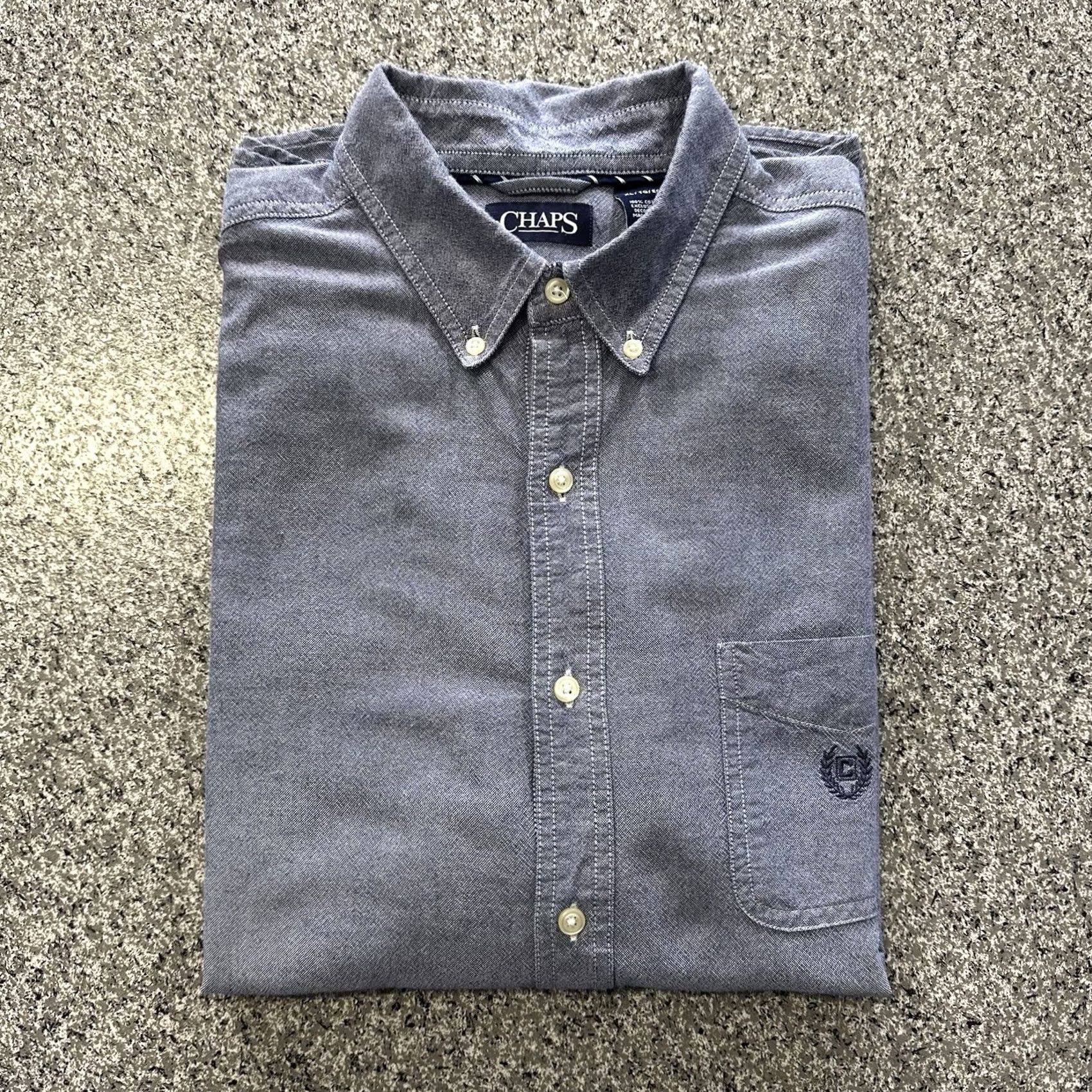 Chaps Chaps Shirt L Long Sleeve Button-Down Collared Twill Herringbone Blue Mens Size US L / EU 52-54 / 3 - 2 Thumbnail
