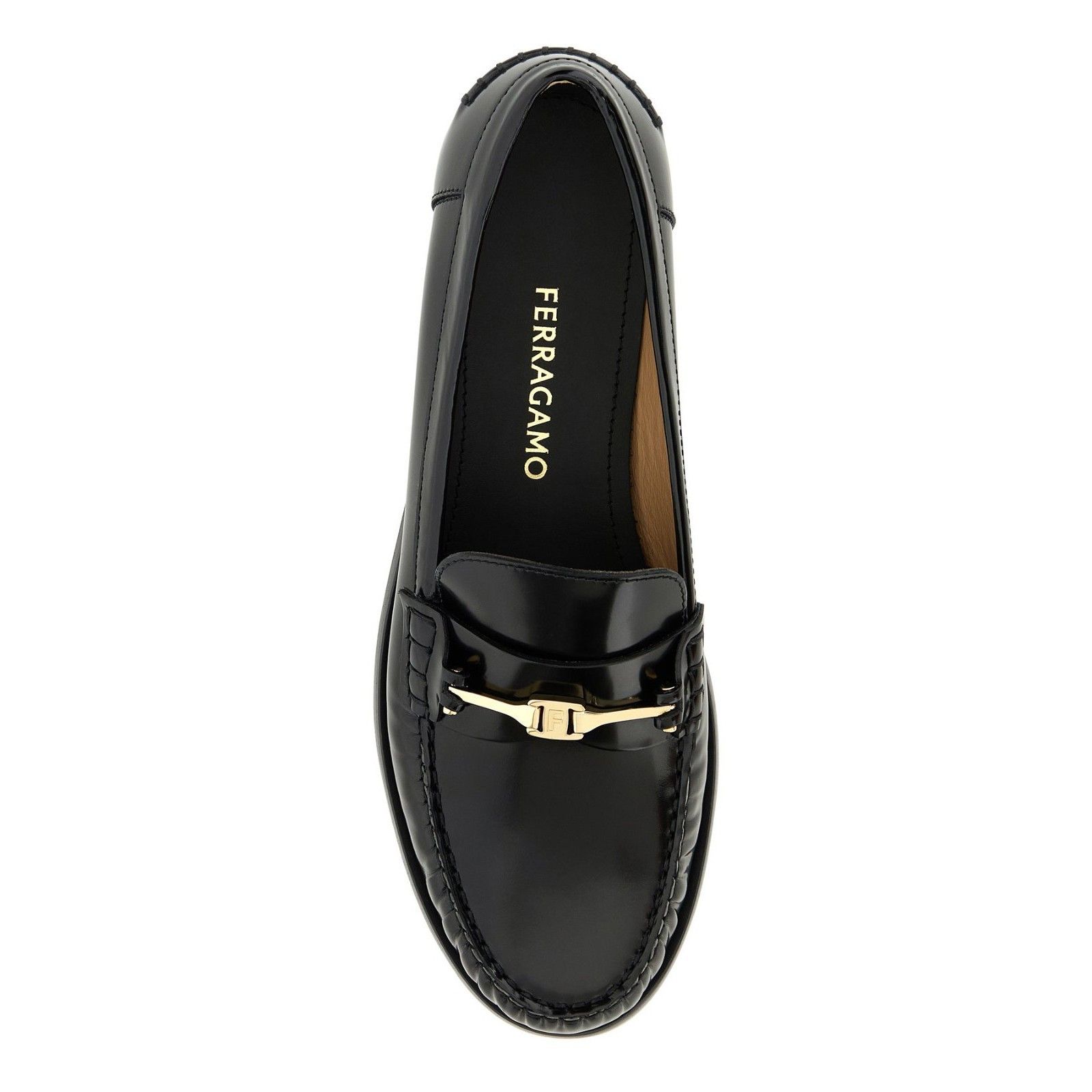 SALVATORE FERRAGAMO Harry Black Leather Loafers New & Authen