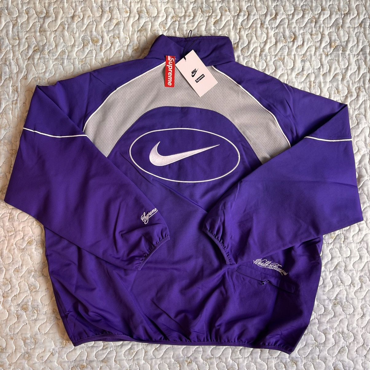 Nike × Supreme XL Supreme x Nike Track Jacket purple zip air max 