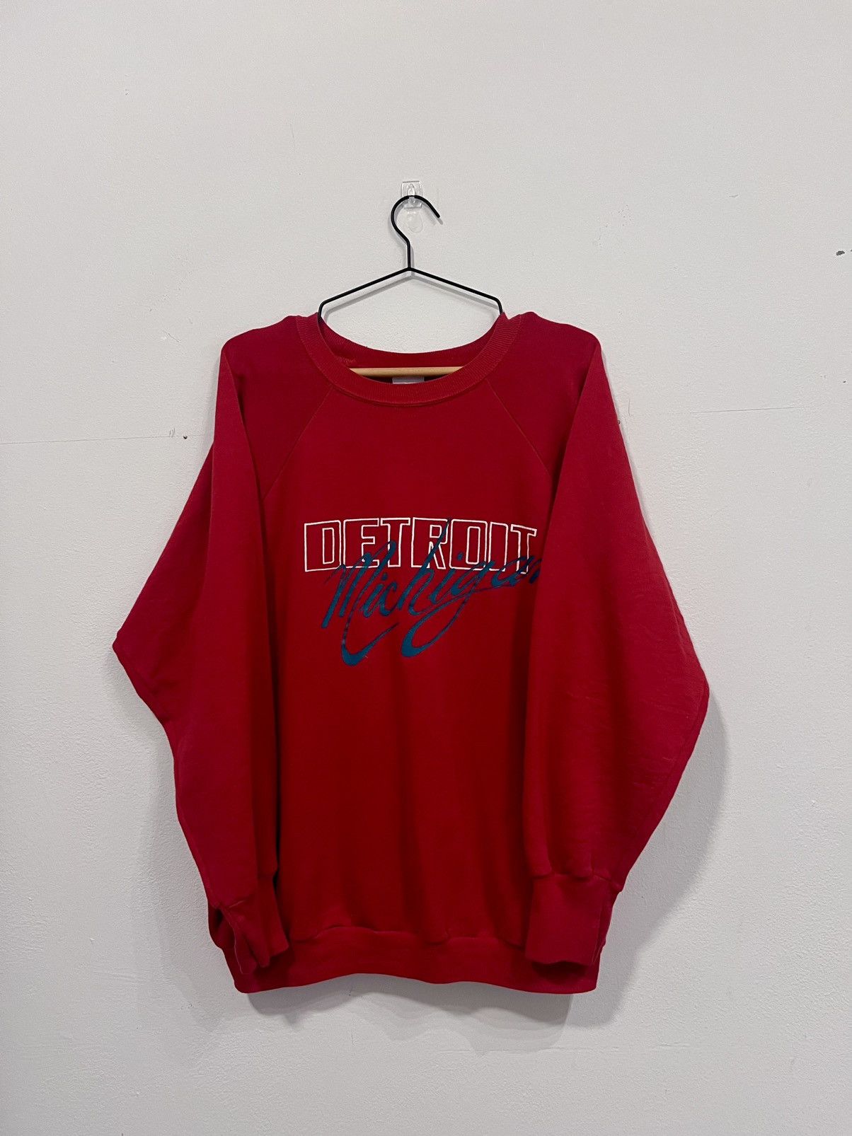 Other Vintage Detroit Michigan Signal Sweatshirt Red 90s Size US XL / EU 56 / 4 - 1 Thumbnail