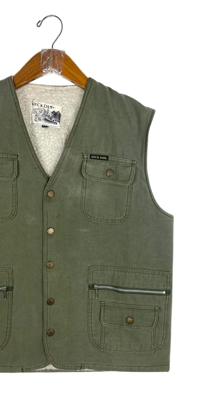 Japanese Brand Rare‼️ Vtg Ruck Dam Shearling Technical Outdoor Vest Jacket Size US S / EU 44-46 / 1 - 3 Thumbnail