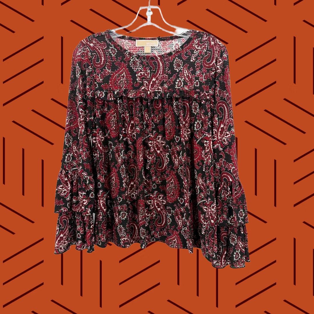 Vintage Pre-Owned MICHAEL Michael Kors Red Size Small Long Sleeve Blouse Size S / US 4 / IT 40 - 1 Thumbnail