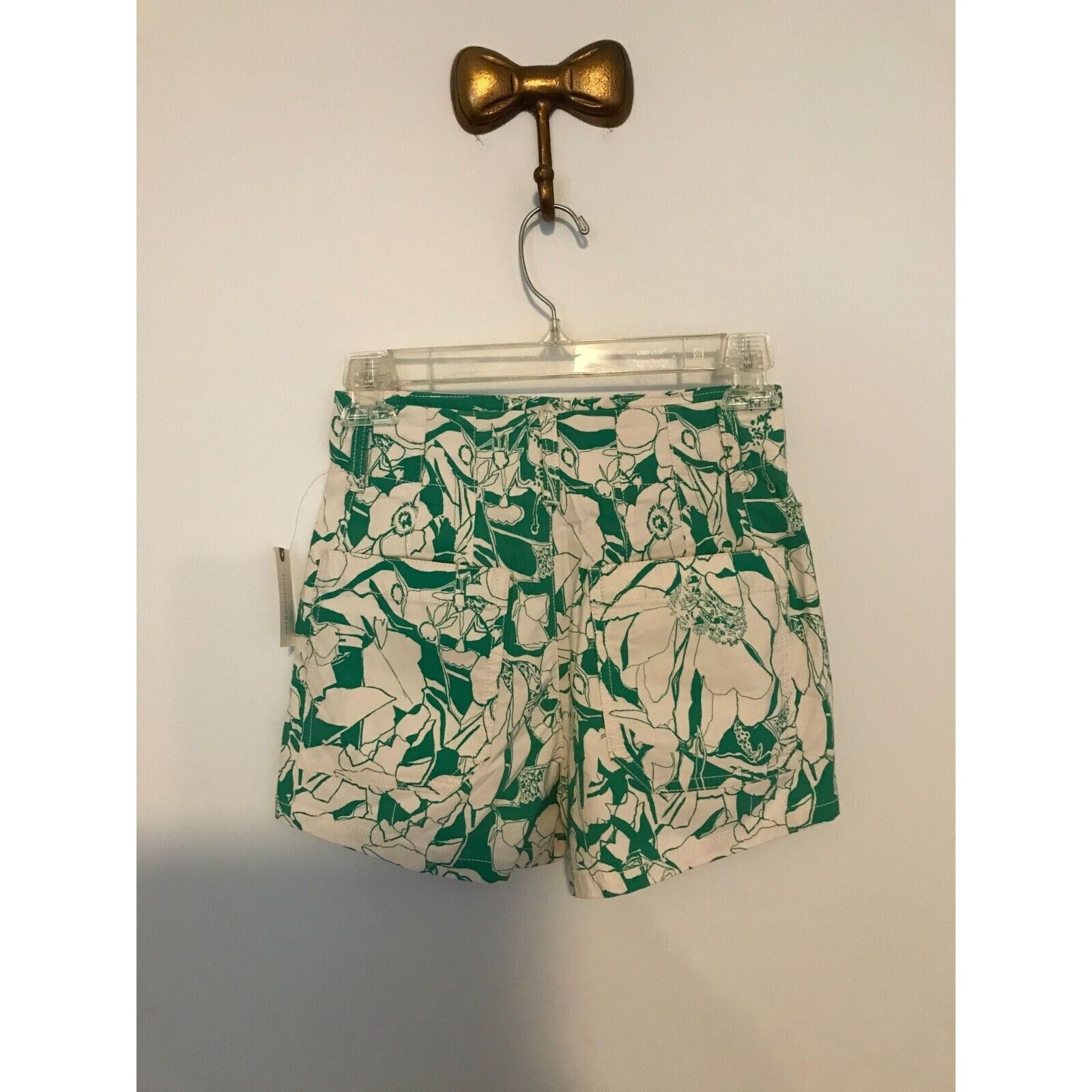 Anthropologie Anthropologie Maeve The Colette Green/White Floral Shorts Size 25" / US 0 / IT 36 - 2 Thumbnail