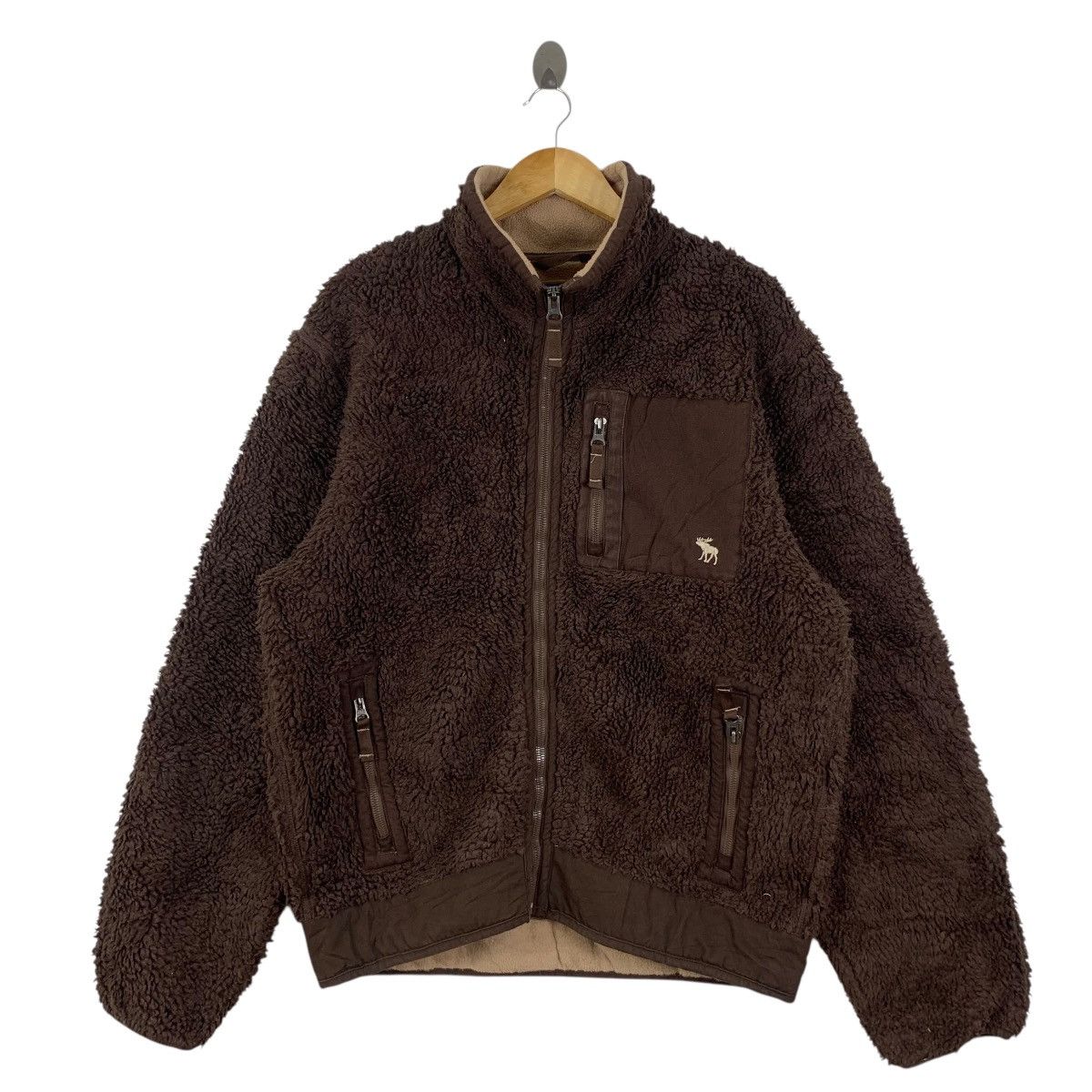 Abercrombie & Fitch ABERCROMBIE & FITCH Retro X Bulky Sherpa Fleece Zipper Size US L / EU 52-54 / 3 - 5 Thumbnail