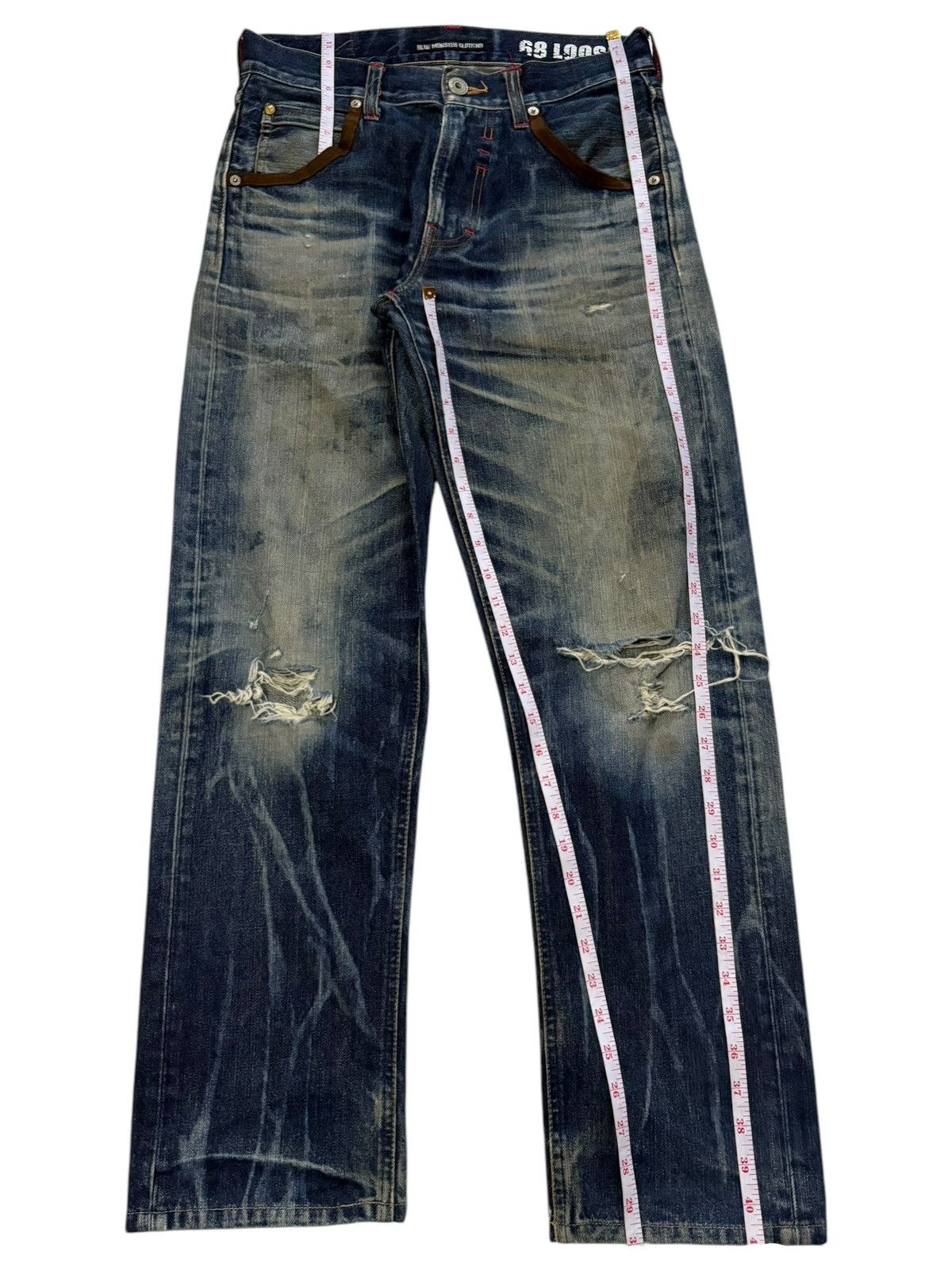 Japanese Brand Hybrid Vintage Japanese Brand Bleached Mud Wash Loose Jeans Size US 30 / EU 46 - 13 Thumbnail