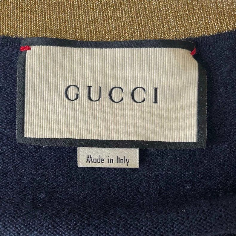 Gucci Gucci Black gold-rimmed knitted cardigan sweater 2501-Nexta Size US M / EU 48-50 / 2 - 5 Thumbnail