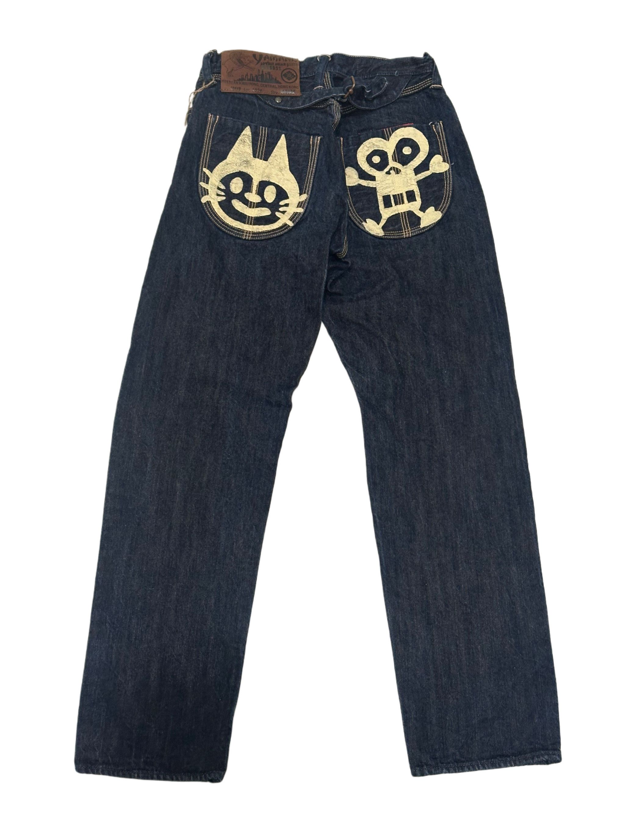Evisu Evisu x Yamane - Rare Vintage Y2K Cat and Skull Jeans Size US 30 / EU 46 - 1 Thumbnail