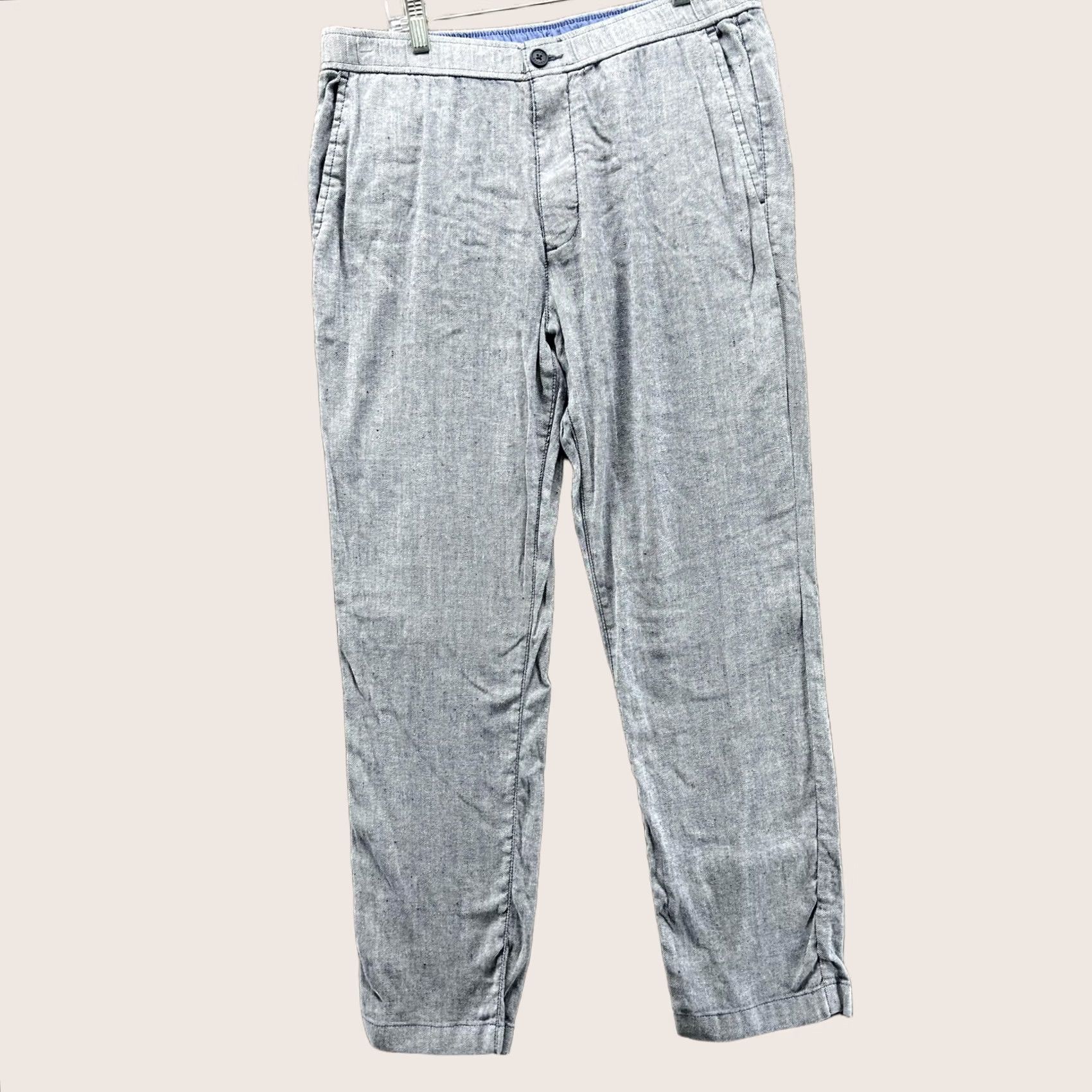 Tommy Bahama Tommy Bahama Pants Mens Large Gray Linen Blend Chino Stretch Travel Casual Straight Leg Regular ey? Size US 33 - 1 Thumbnail
