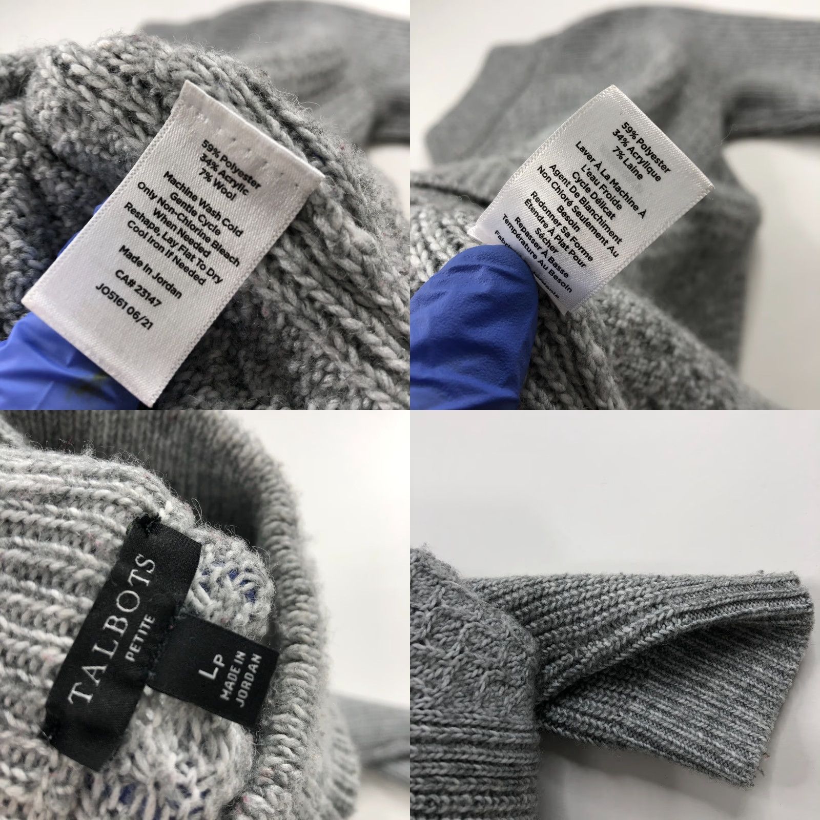 Talbots Talbots Petites Large Petite PL Knit Mock Neck Pullover Sweater Gray Shirt Ladies Mens Womens Girls Boys Size L / US 10 / IT 46 - 8 Thumbnail